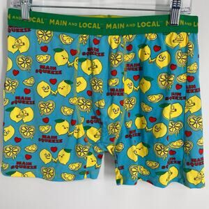 Main & Local Boxers Men’s XL Main Squeeze Lemons Hearts Whimsical Love